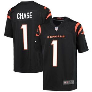 Nike Youth Cincinnati Bengals Ja'Marr Chase Jersey Medium Black NWT IN PACKAGE